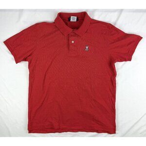 Psycho Bunny Men's Classic Trim Fit Short Sleeve Pique Polo Shirt Red Size M